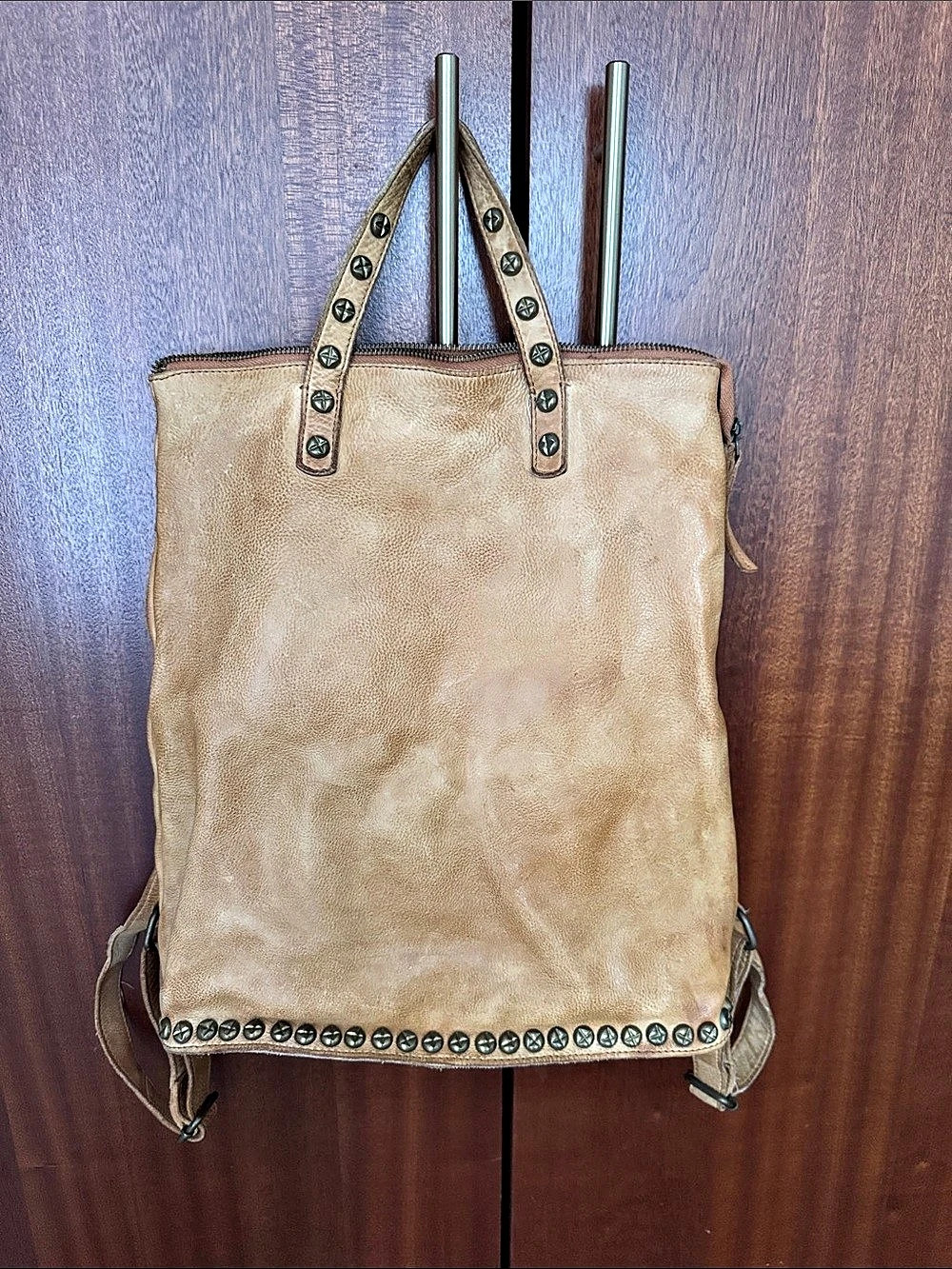 Free People Studded Convertible Backpack in Brown